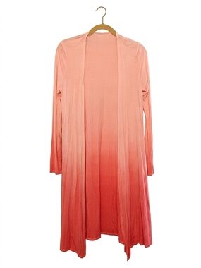 Peach Love California Pink Ombre Duster Cardigan Longline S Layer Fall Cozy